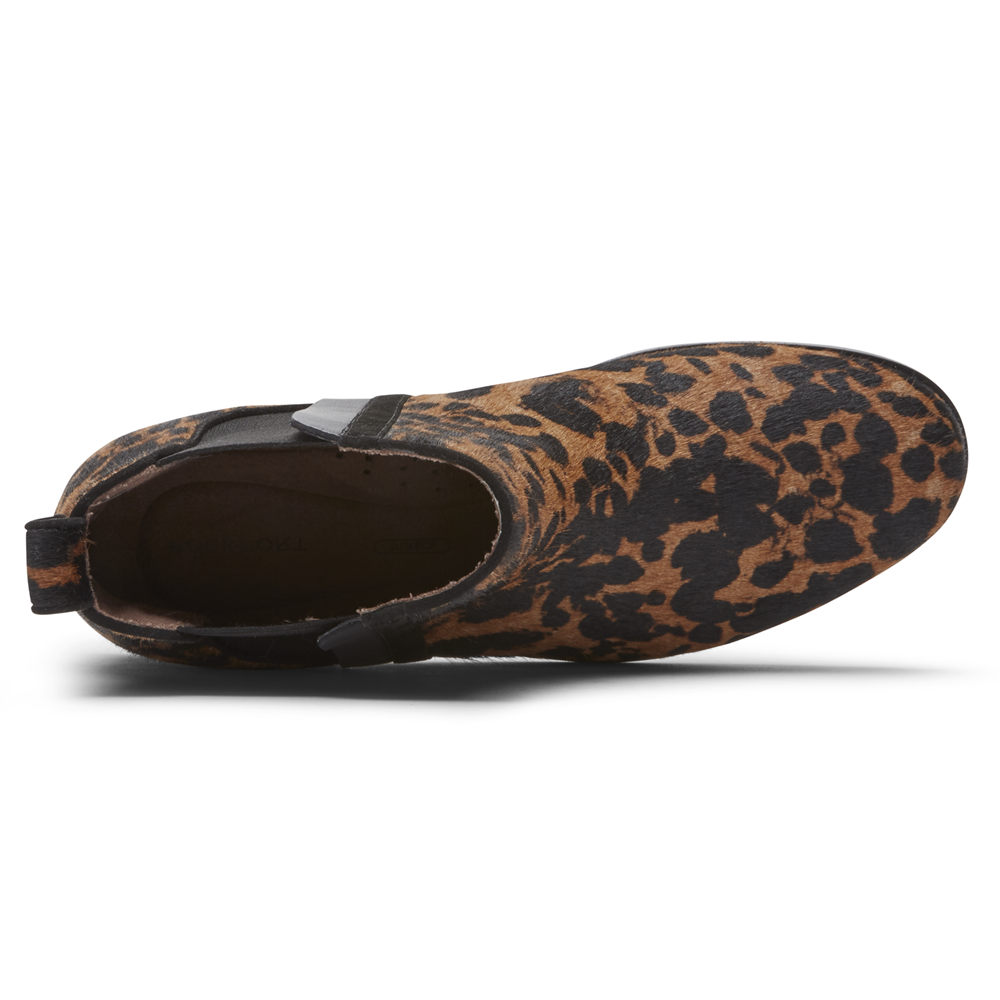 Rockport Singapore Womens Boots - Larkyn Chelsea Leopard - WI0137982